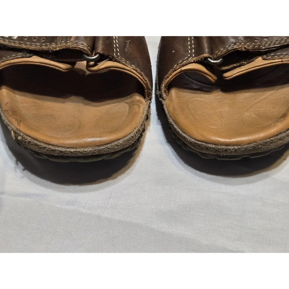 Keen Hilo Leather Hiking Outdoor Sandals Mens 8 Leather Brown Adjustable Ortho